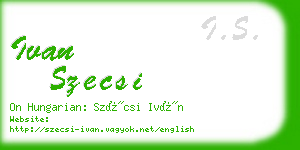 ivan szecsi business card